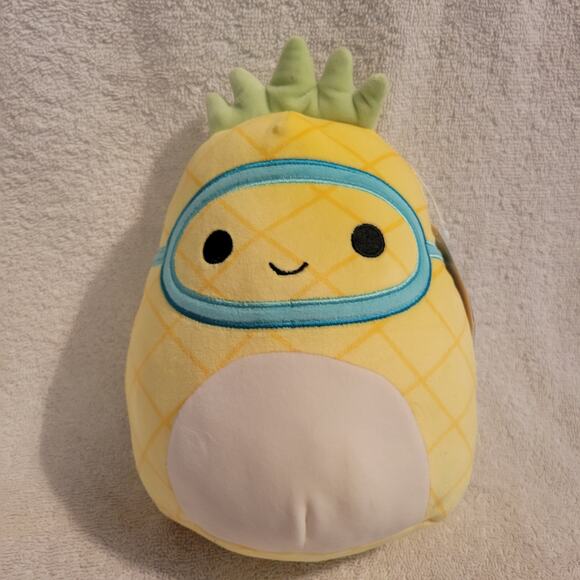 Maui The Pineapple Yellow Snorkel Kellytoy 2023 Stuff Plush Squishmallow 8" NWT - Picture 1 of 6